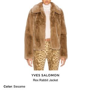 NWOT Yves Salomon Brown Rabbit Fur Jacket